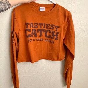 long sleeve crop top